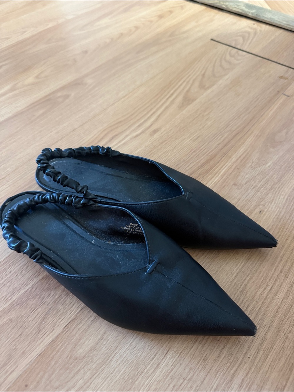H&M Black Pointed Slingback Mules